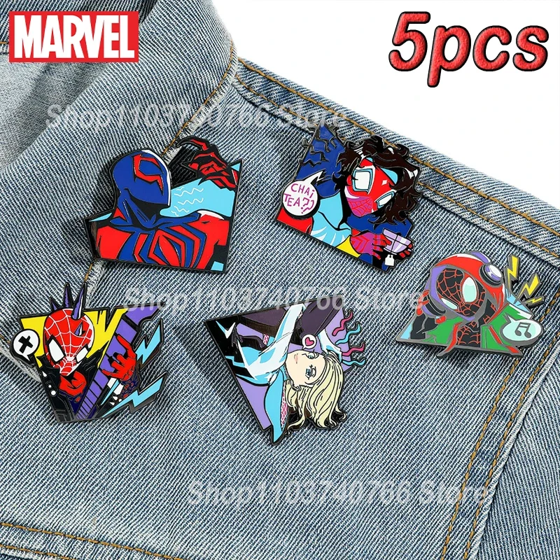 Disney Spiderman Enamel Pins Cartoon Cute Metal Brooch Badge Punk Spider-Man Backpack Pin Accessories for Friends Jewelry Gift