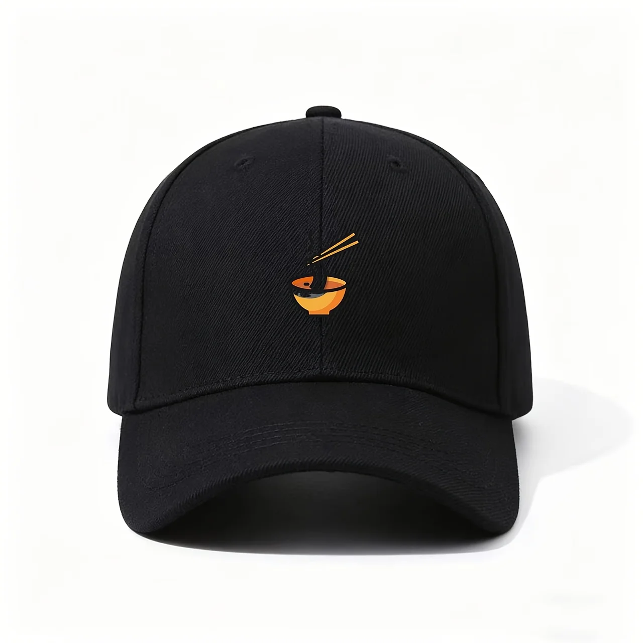 Baseball Cap, Featuring a Cute Ramen Bowl Graphic with Steam and Chopsticks, a Playful and Cozy Design That Celebrates Comfort F