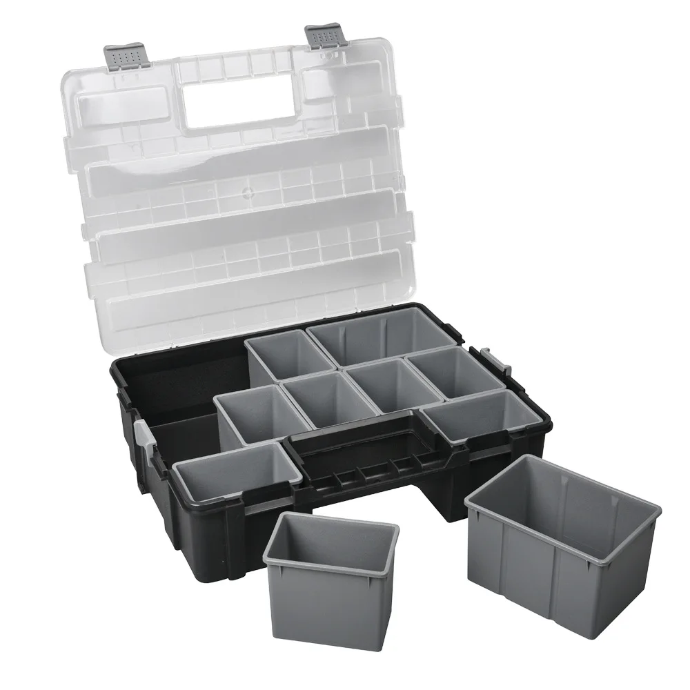 Stackable Toolbox Piece Container Garage Plastic Toolbox for Mechanic Workshop Suitcase Screw Storage Box Organizer Box