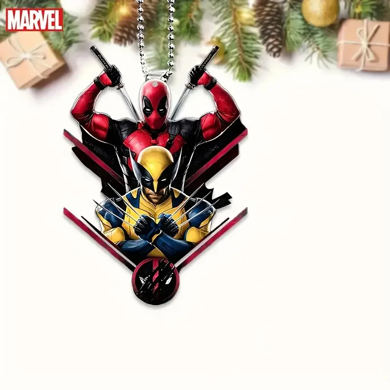 Marvel super-héros 2,5 pouces pendentif acrylique Spider-Man Deadpool Captain America personnage rétroviseur sac pendentif enfants cadeau jouets
