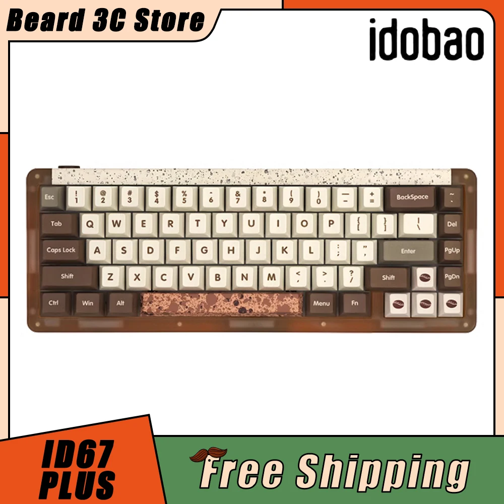 

Idobao ID67PLUS Mechanical Keyboard Three Mode Customized Wireless Gaming Keyboard Hot Swap RGB Backlight PC Accessories Gift