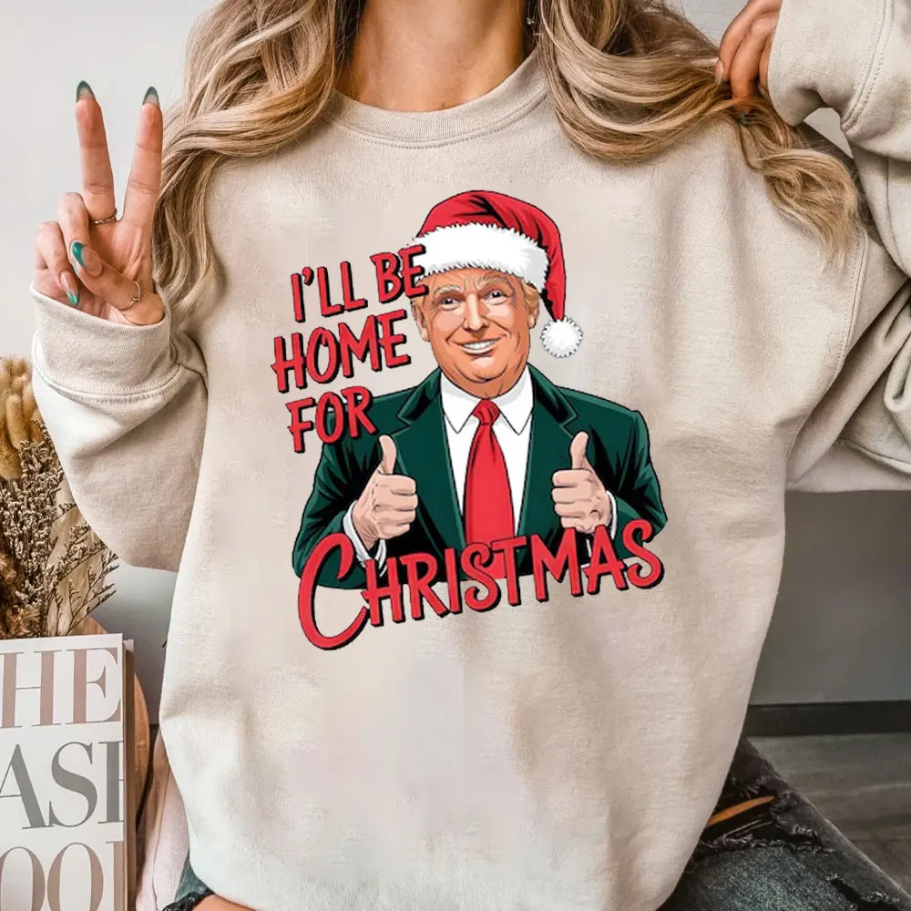 Wanted Trump Christmas Sweatshirts Women Y2k Clothes Funny Kawaii Clothes Autumn Tops Make America Great Again Hoodie Women