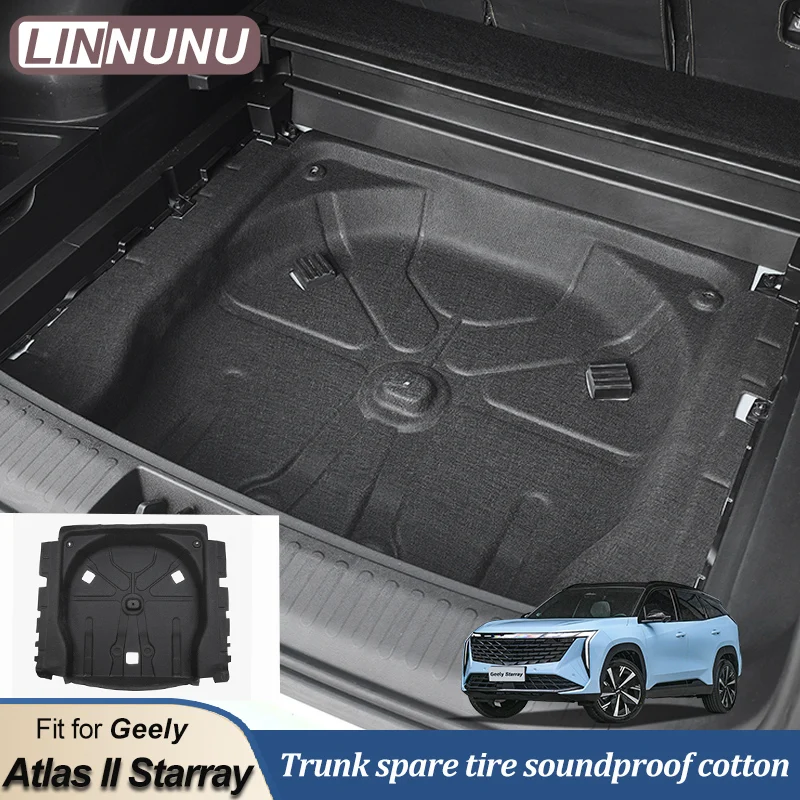 LINNUNU For Geely Atlas II Starray Boyue L Trunk Spare Tire Box Sound Insulation Cotton Heat Insulation Foam Flame Noise Reduced