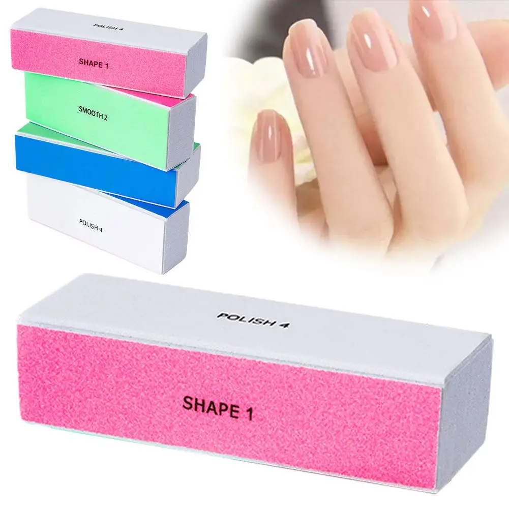 4 Way Nail Buffer Block, Four Sides Nail Shine Buffers Blocks Files For Natural And Acrylic Nails Smoother Buffing Block Po I9F1