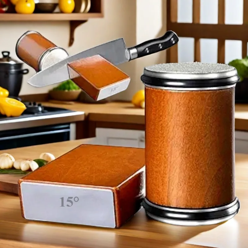 

1Set Cylindrical Double-sided Sharpener, Ceramic Diamond Sand Roller Sharpener, Western Style Kitchen Knife Grinder