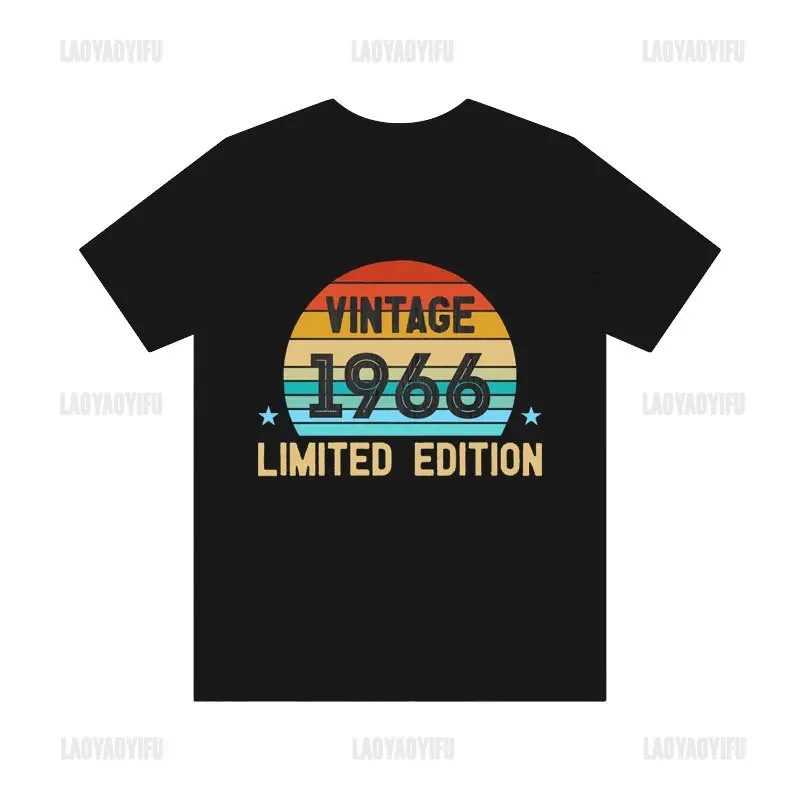 Vintage Limited Edition 1966 Man Women T-shirts Birthday Gift Modal O-neck Unisex Tee Ropa Mujer Otaku Streetwear Roupas Street