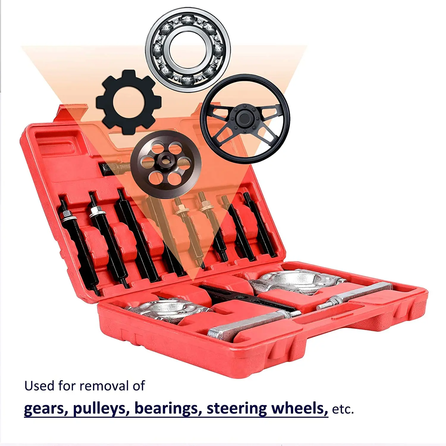 Bearing Puller Set,5-Ton-Capacity Bearing Separator,Wheel Hub Axle Puller Set,Pinion Bearing Removal Tool Kit,Bearing Splitt