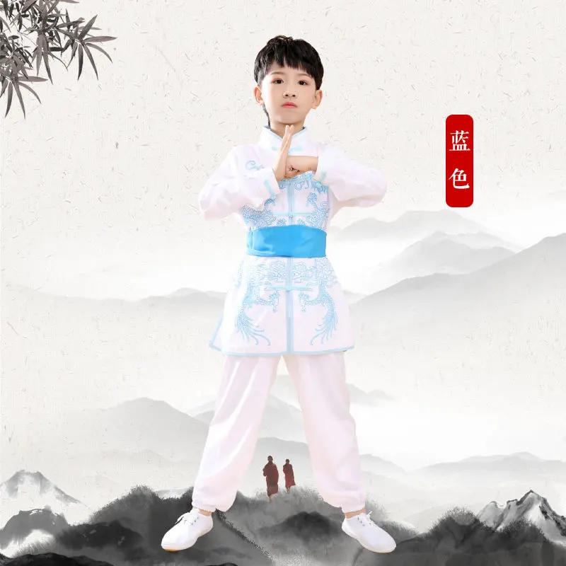 เด็กแขนยาวโดบก วูซูชุดกิโมโนยูโดเสื้อผ้าจีนกังฟูเครื่องแต่งกายชุดไทชิชิวต่อชุด