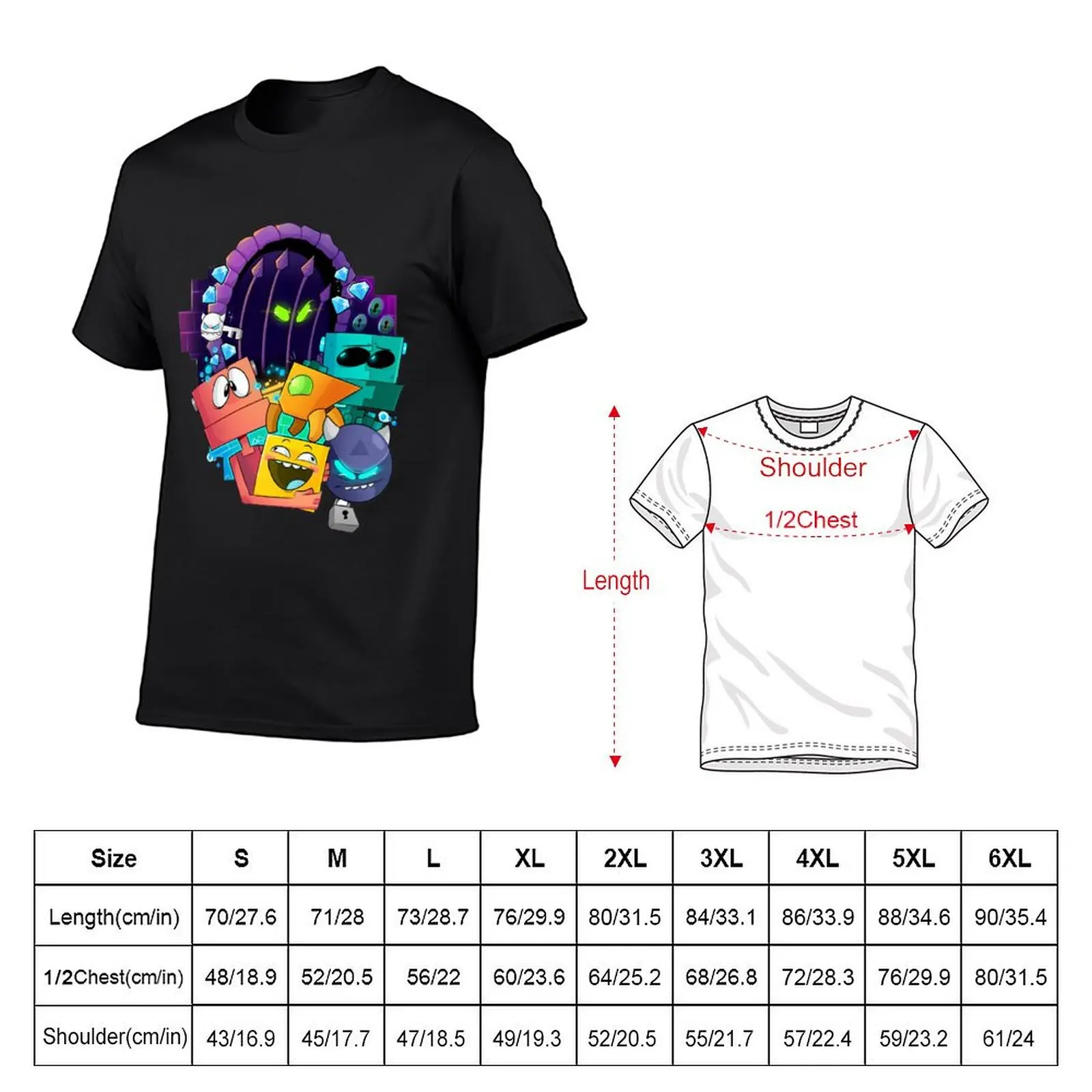 Geometry Dash T-Shirt customizeds hippie clothes boys whites funnys oversized t shirt men image 5