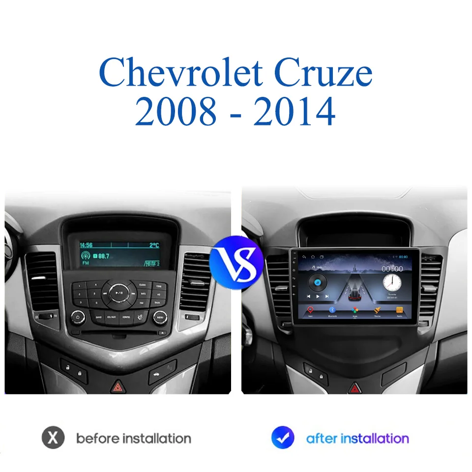 Android 14 8G+128G For Chevrolet Cruze 2008 2009 2010 2011 2012 2013 2014 Car Autoradio FM AM Stereo Video Music A/V HU 4G Lte