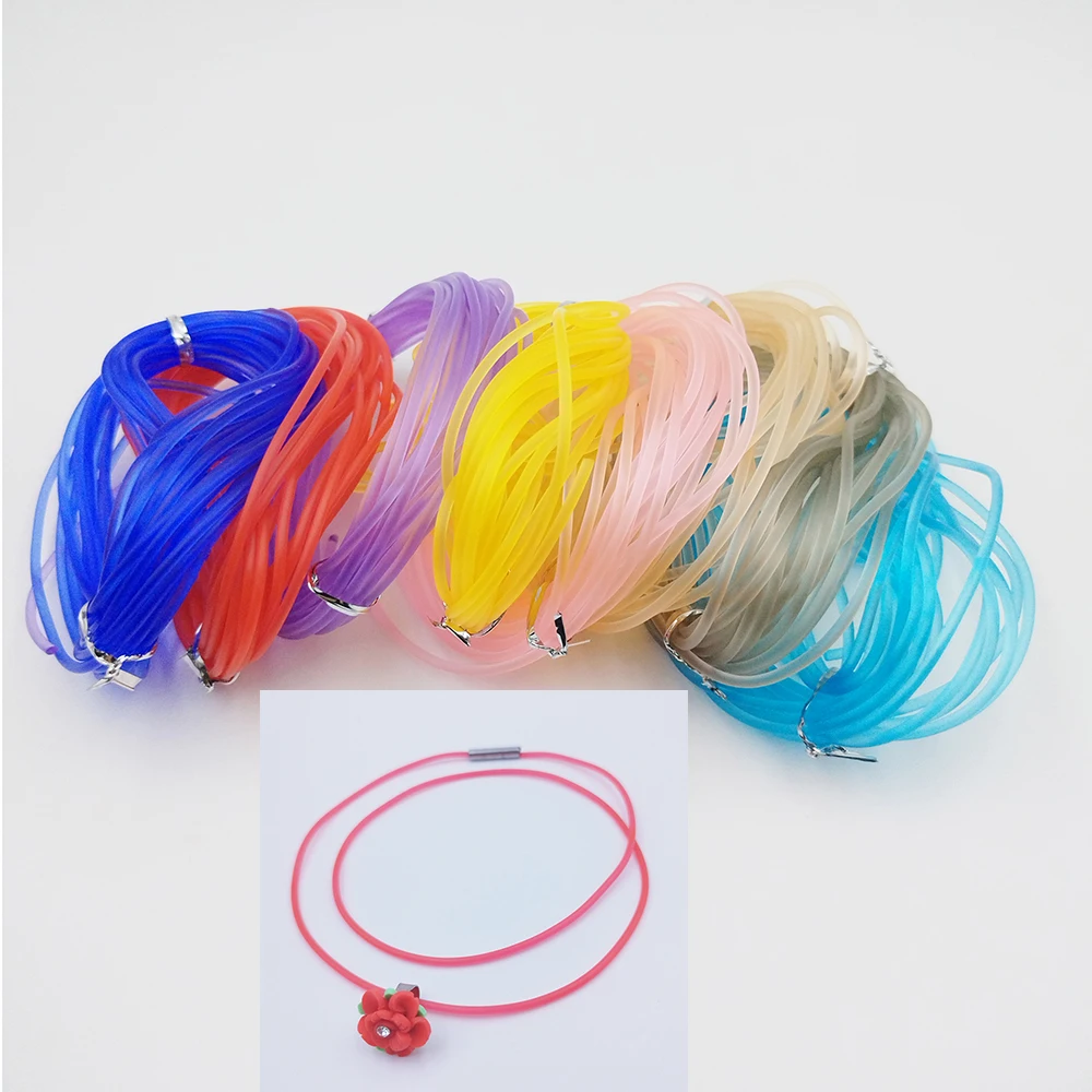 1Meters 2MM Clear Rainbow Candy Silicone Rubber Rope DIY Handmade Jewelry Making Beaded Necklace Accessories String Material