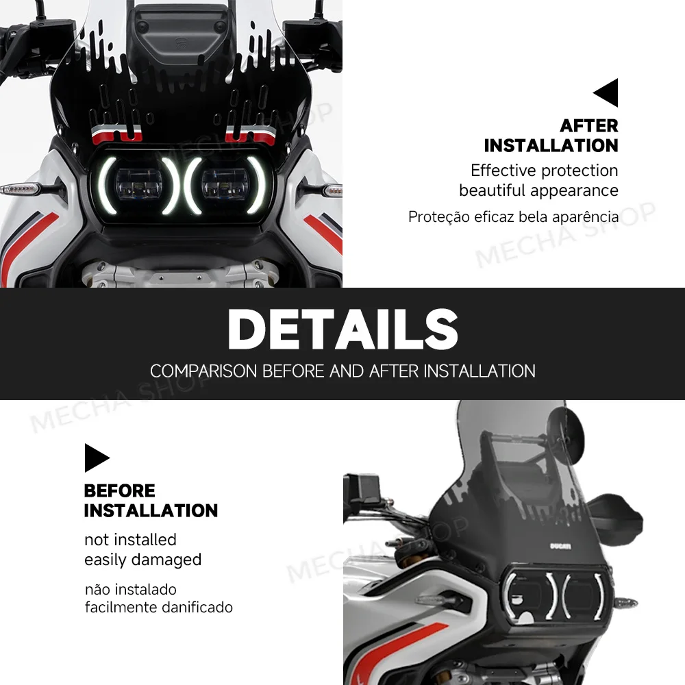 Motorcycle Accessories 3D Resin Sticker Protection Kit Windshield Decal Waterproof For DesertX 2026 4