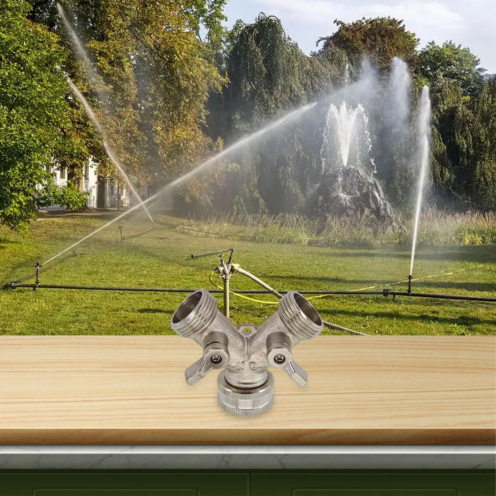 

Для садовых шлангов, латунный соединитель для крана, 2-ходовой соединитель для шланга, полив сада, твердая латунная конструкция, безопасное и плотное уплотнение