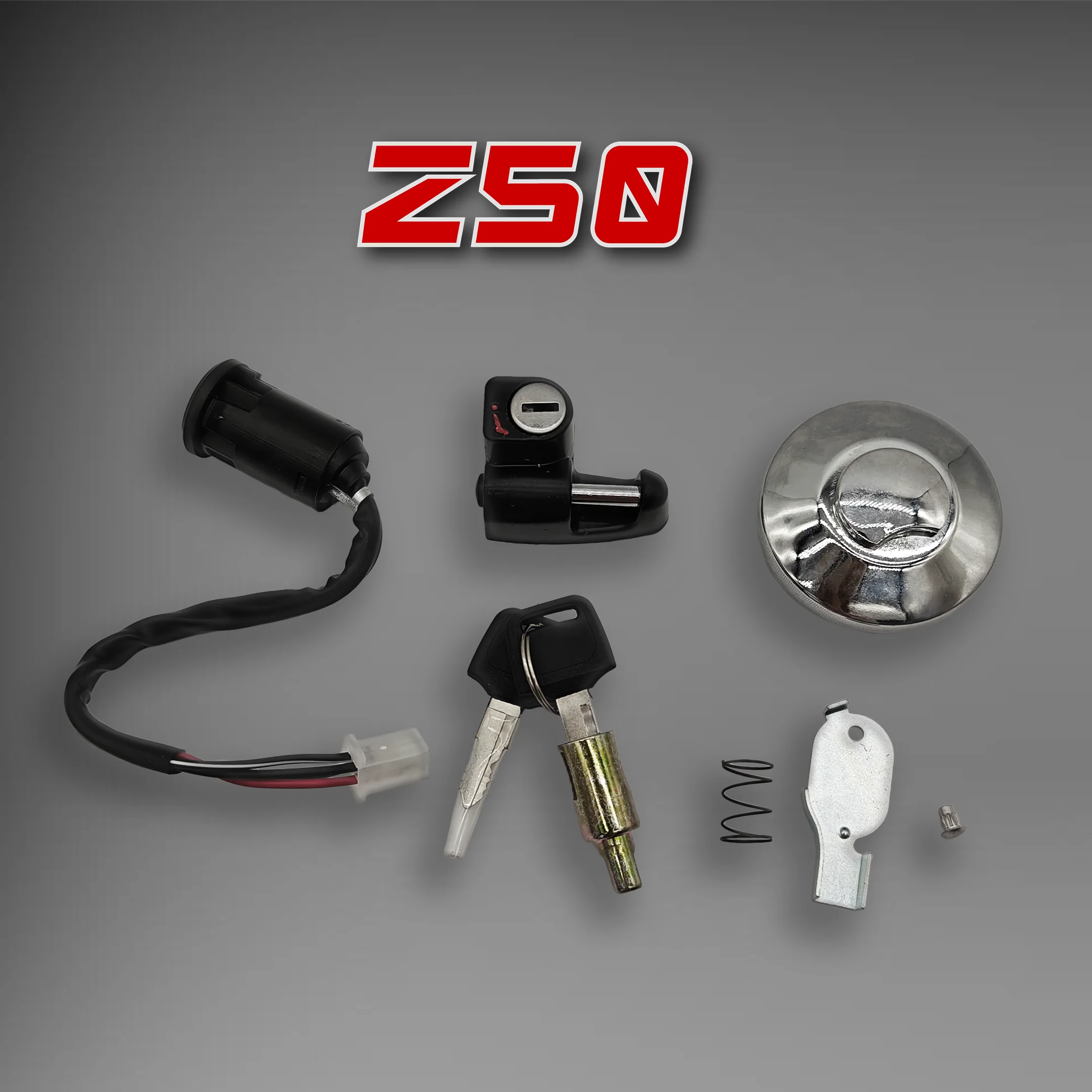 Monkey Z50 Ignition Switch Fuel Tank Cap Lock with Key 12V 4-pin Ignition Device Kit for Z50 1969-1970