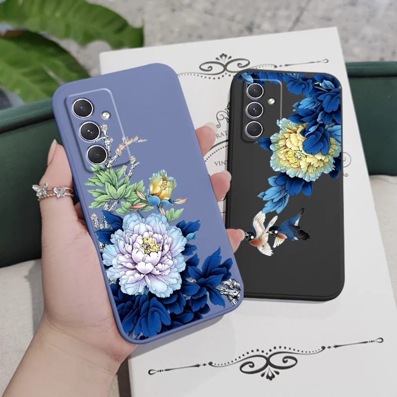 Custodia per telefono Blue Blossom per Samsung Galaxy A54 A34 A24 A14 A55 A35 A25 A15 A05 A05S A04 A04S A04E 4G 5G Cover