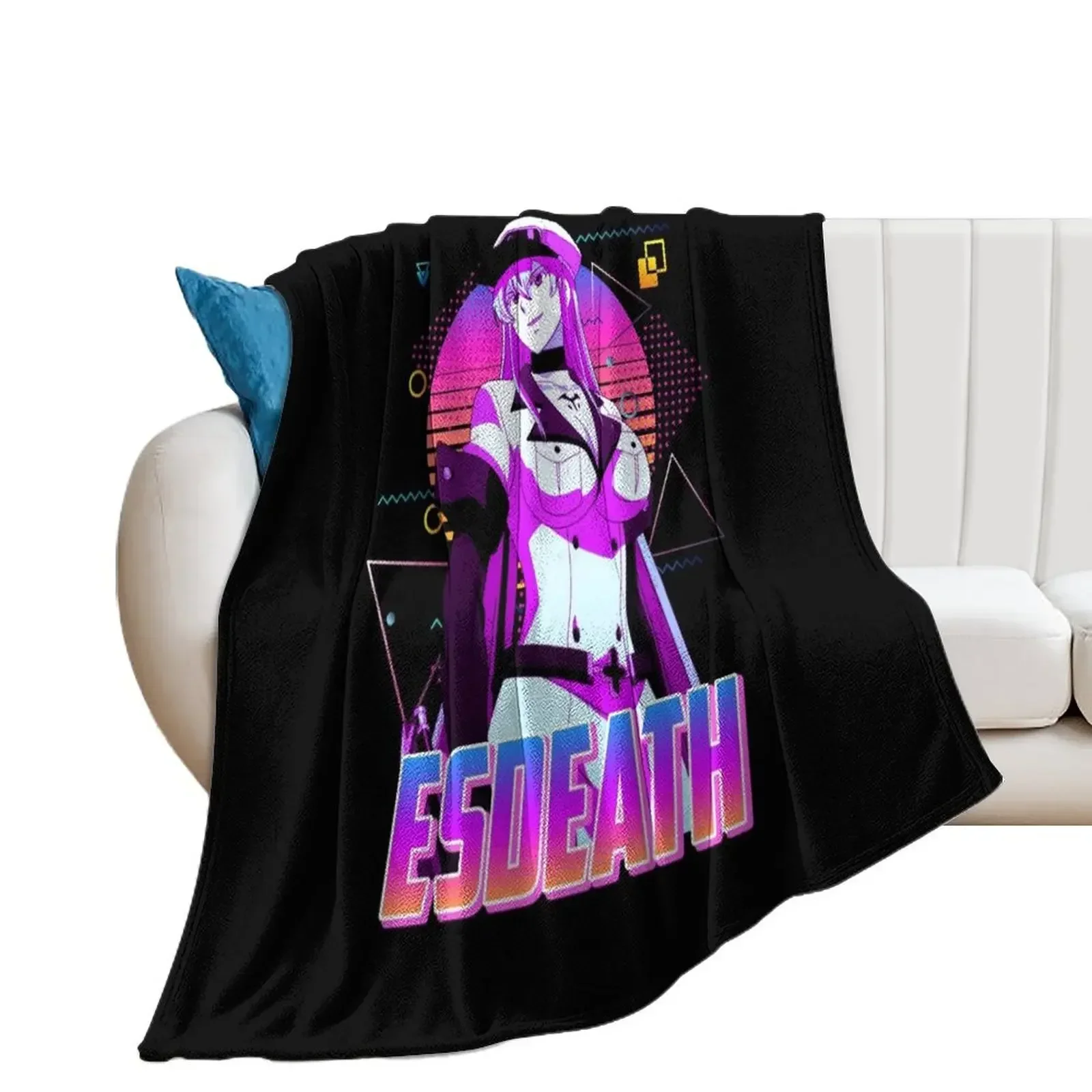 

ESDEATH - Retro Art Throw Blanket Flannels Tourist Retros Luxury Blankets