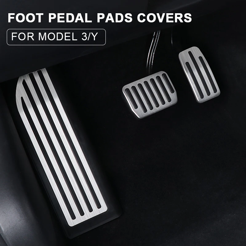 

Car Foot Pedal Pads Covers Replace Accessories Aluminum Alloy Accelerator Brake Rest Pedal For Tesla Model 3 Model Y 2020-2024