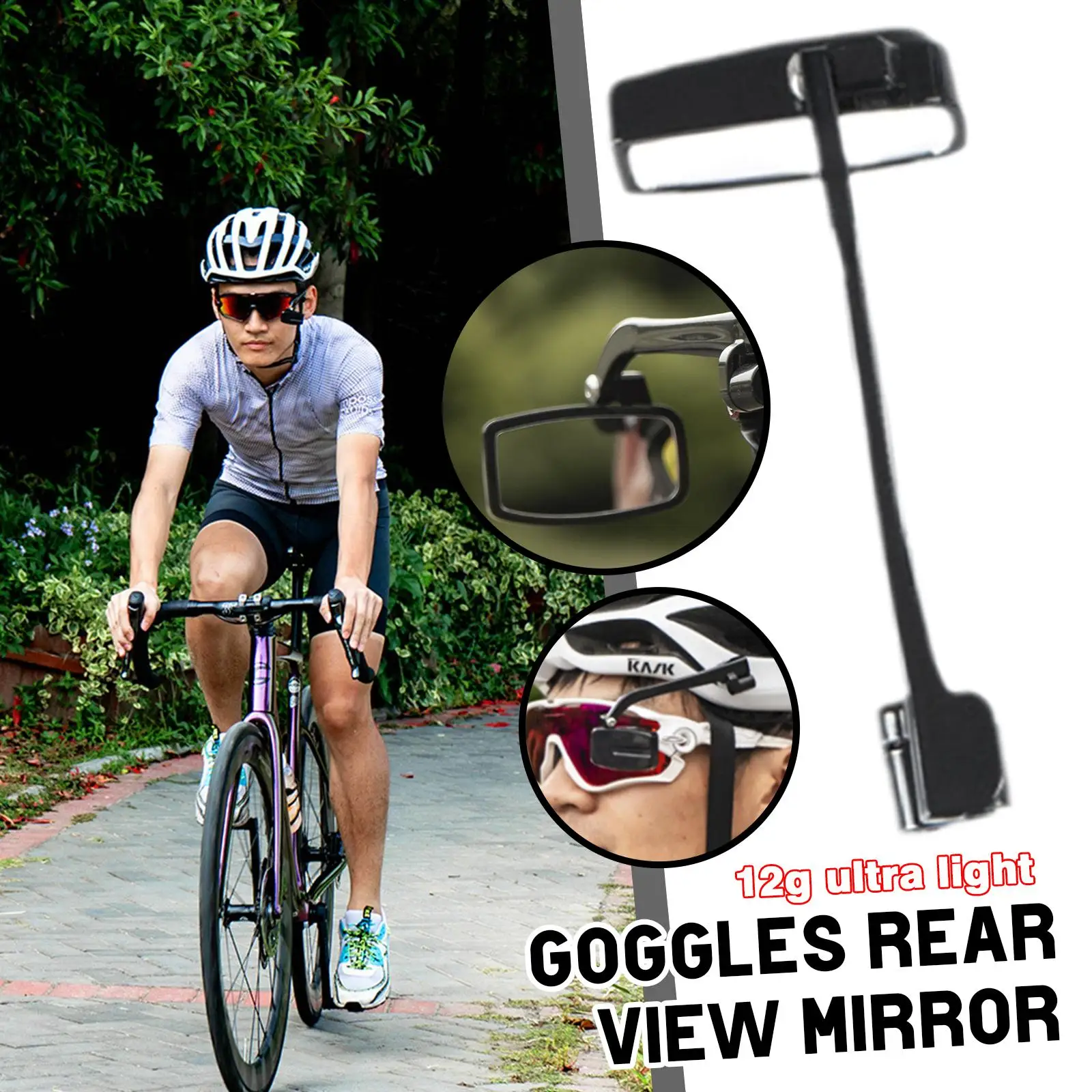 Bike Bicycle Cycling Riding Glasses Rear View Mirror 360 Rearview Adjustment Rear View Eyeglass Mount Helmet