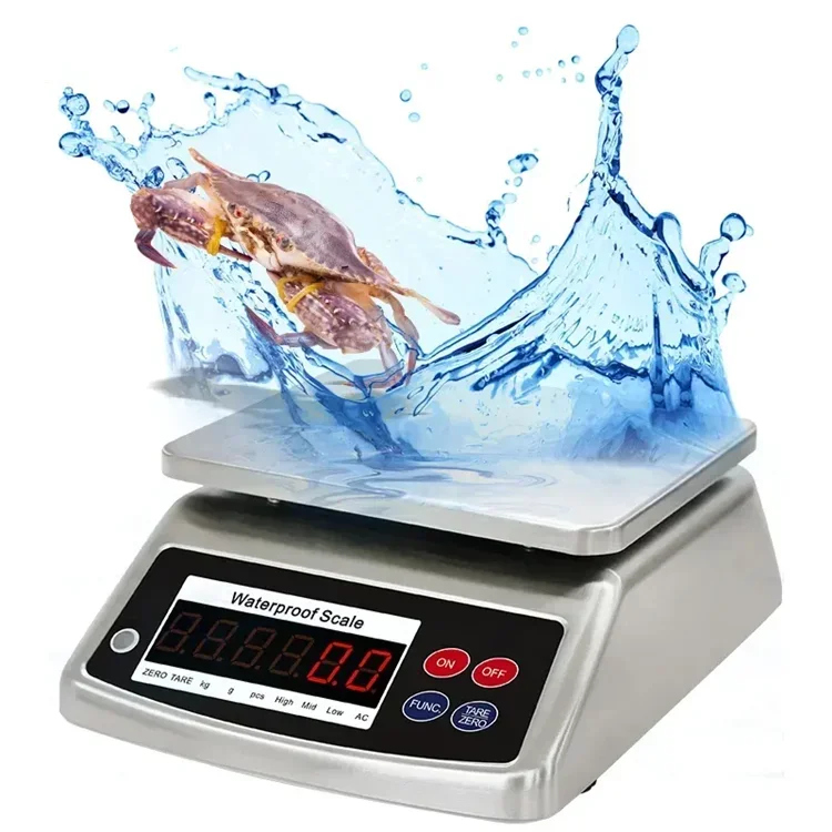 Veidt Weighing 30kg/5g ACS-703 Supermarket Seafood Waterproof Stainless Steel Platform Digital Price Computing Scale