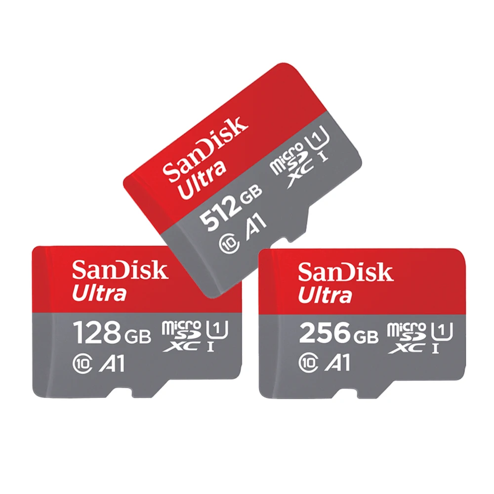 SanDisk Memory Card Micro SD 64GB 128GB 256GB 512GB 1TB Class 10 UHS-1 V30 U3 4K MicroSDXC Max 200MB/s TF Trans Flash Mikro Card