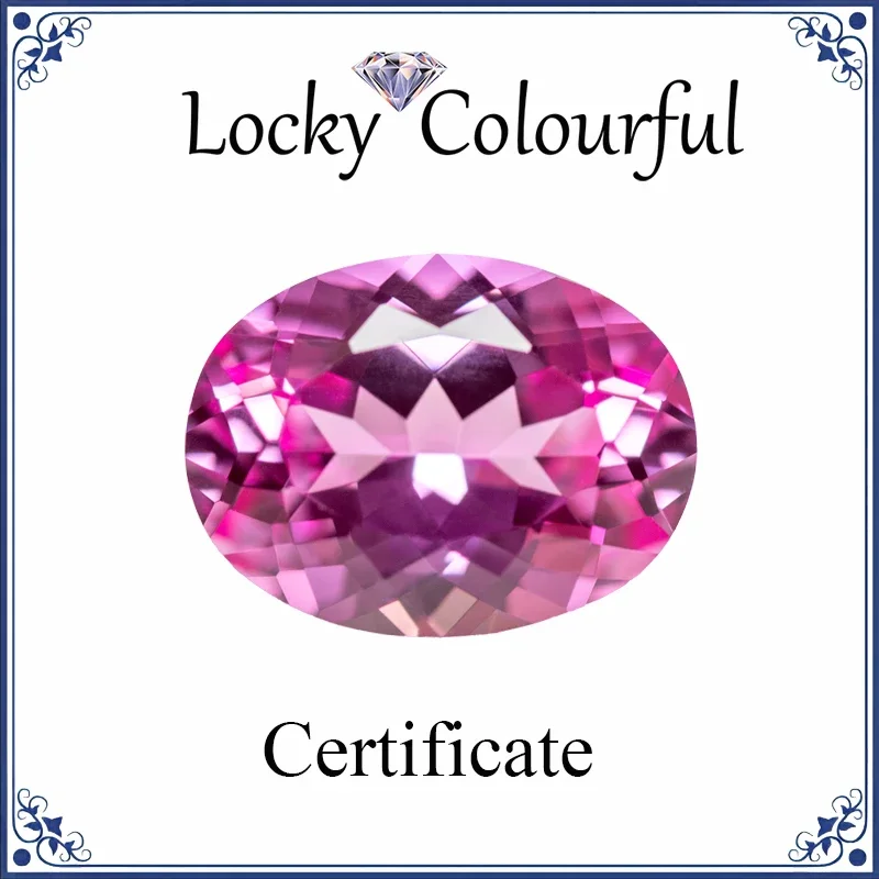 

Lab Grown Sapphire Oval Shape Top Quality Pink Color Charm Beads for Diy Jewelry Making Ring Material Selectable AGL Certificate