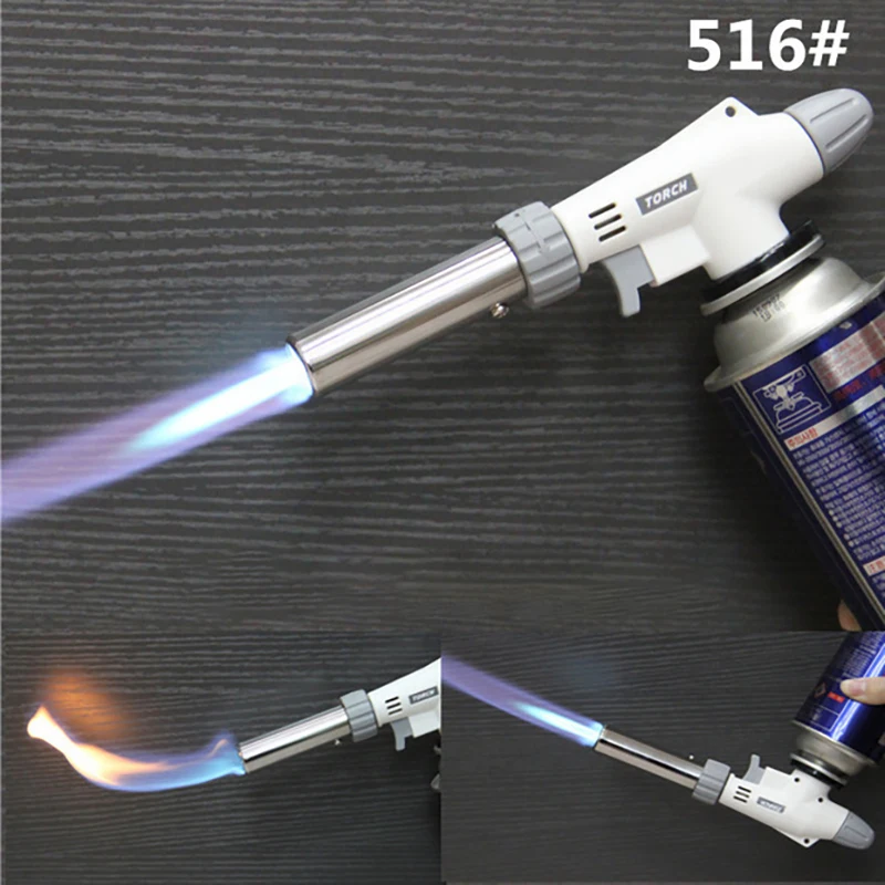 1pc Welding Gas Burner Flame Gas Torch Flame Gun Blowtorch Cooking Soldering Butane AutoIgnition gas-Burner Lighter Heating