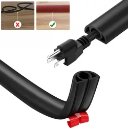 1PC 1M/3M Floor Cord Cover Extension Wiring Duct Protector Power Cable Protector Covers Practical Wire Organizer Cord Protector
