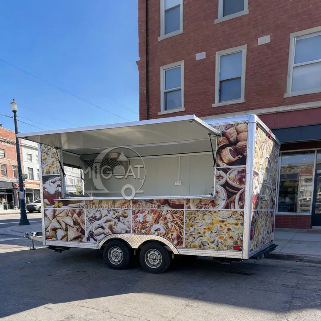 

Новый дизайн мобильной кухни-прицепа для уличной торговли - для бизнеса по продаже пиццы, бургеров, кофе и мороженого