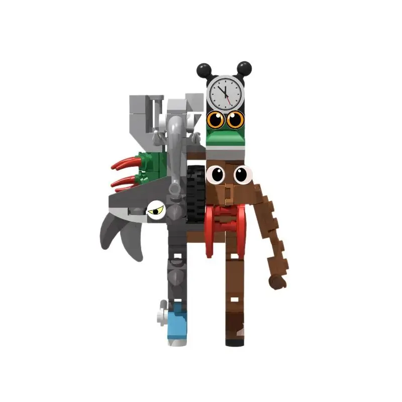 Italienische Brainrot Hybrid Monster Serie Blockspielzeug Tung Tung Sahur Bausteine Tralalelo Tralala Hai Kindergeburtstagsgeschenk