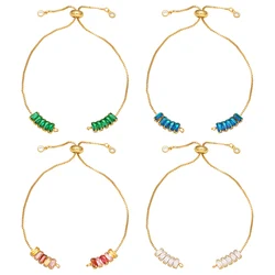 OCESRIO Trendy Multiple Color Bracelet Chain Copper Gold Plated CZ Bracelet DIY Making Jewelry Making Supplies Wholesale cana164