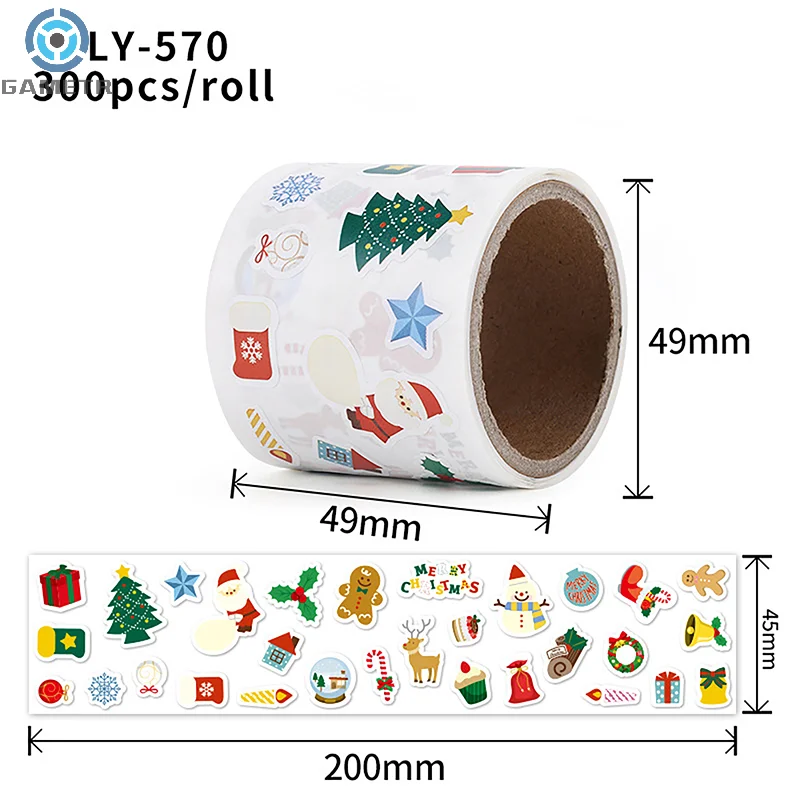 Merry Christmas Decorative Sticker Mini Stickers For Diy Scrapbook Diary Album Decoration Stationery Children Toys