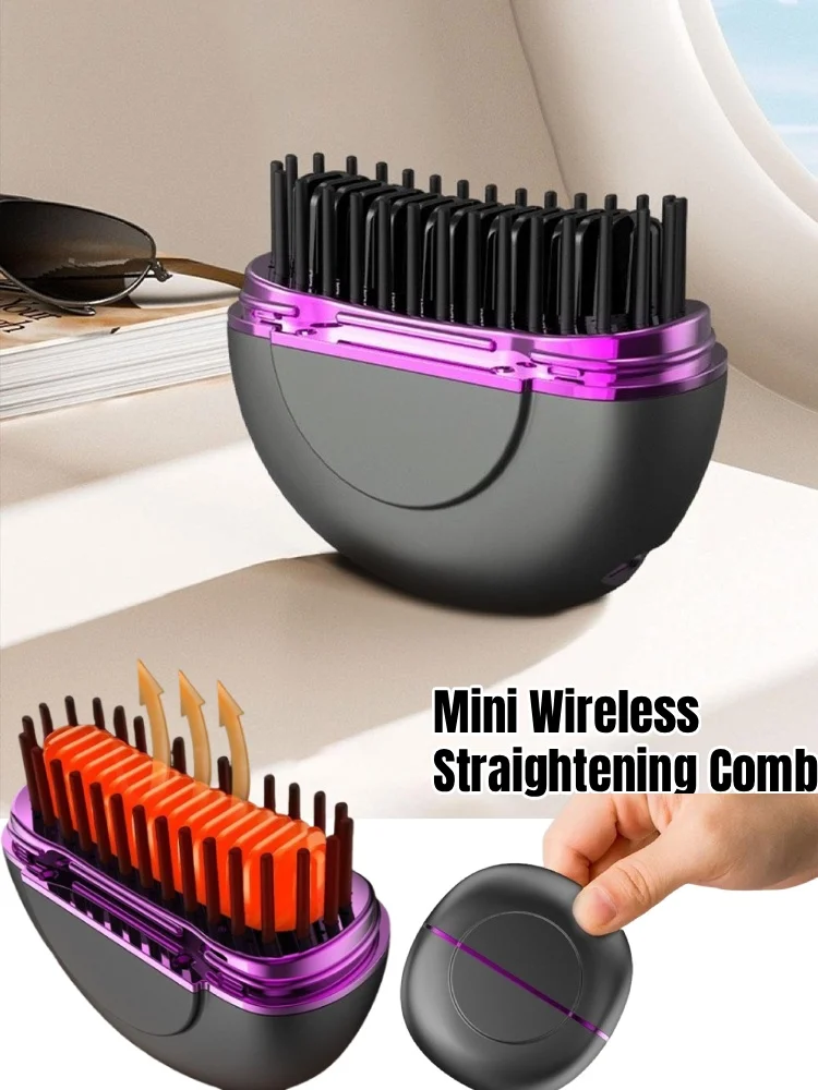 

Мини-электрическая расческа-выпрямитель, беспроводная перезаряжаемая конструкция с функцией автоматического отключения для безопасного укладки дома и путешествий