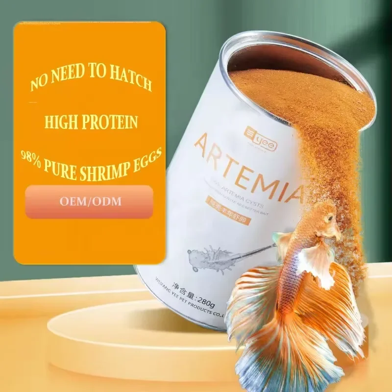 60g Aquarium Tropic Fish Food Artemia Shelling Eggs Brine Shrimp Shelling Eggfood for Feeding Baby Fishes High Protein Fish Food