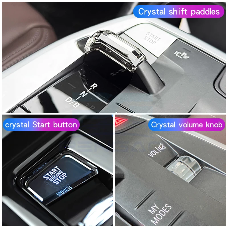 LHD 3-piece set for BMW ix1 x1 ix2 x2 Upgrade crystal gear lever paddle New x1 ix1 model car interior accessories