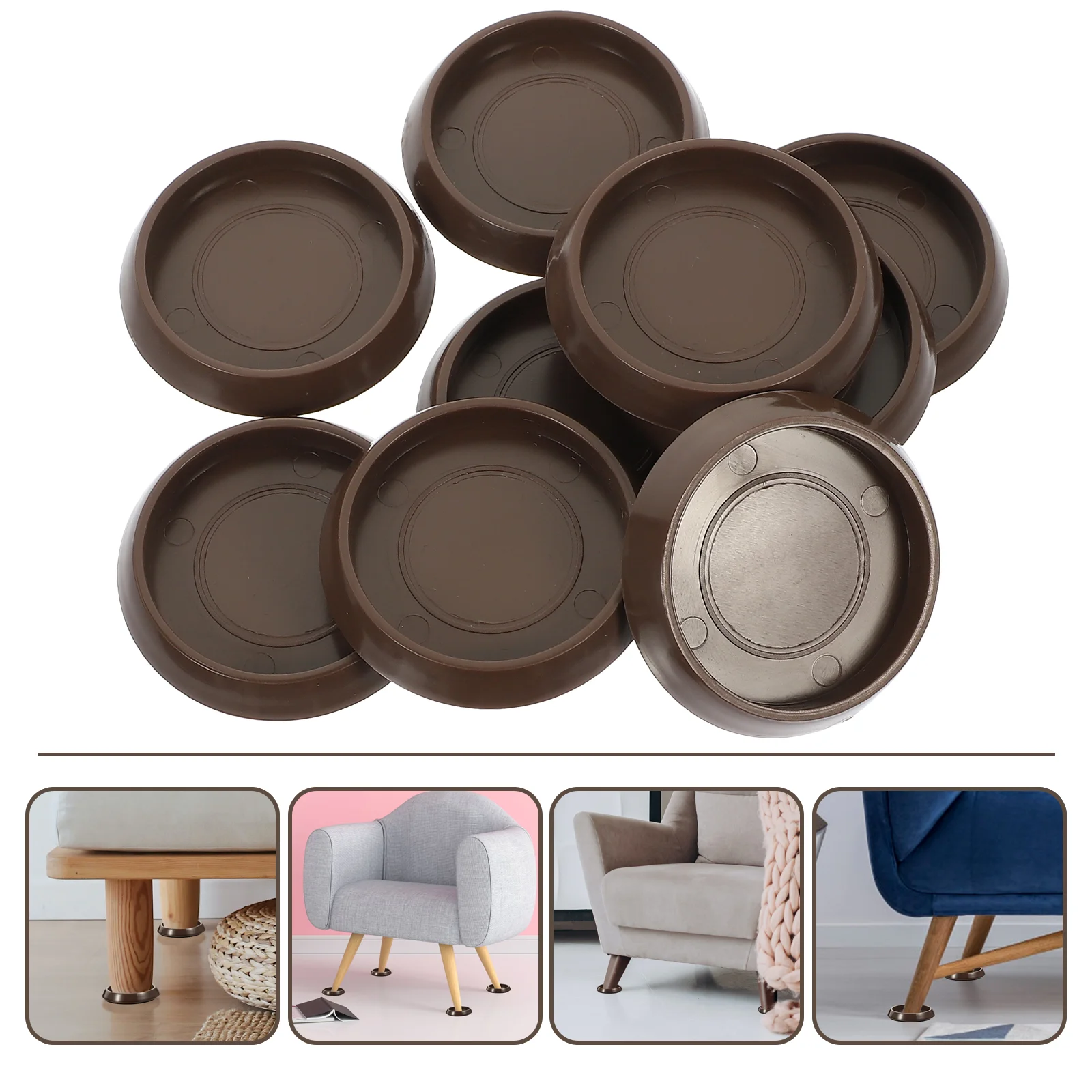 10 Pcs Compact Bed Stoppers Non-slip Professional Chair Wheel Small Replaceable Furniture Coasters Multi-function Circle Rug