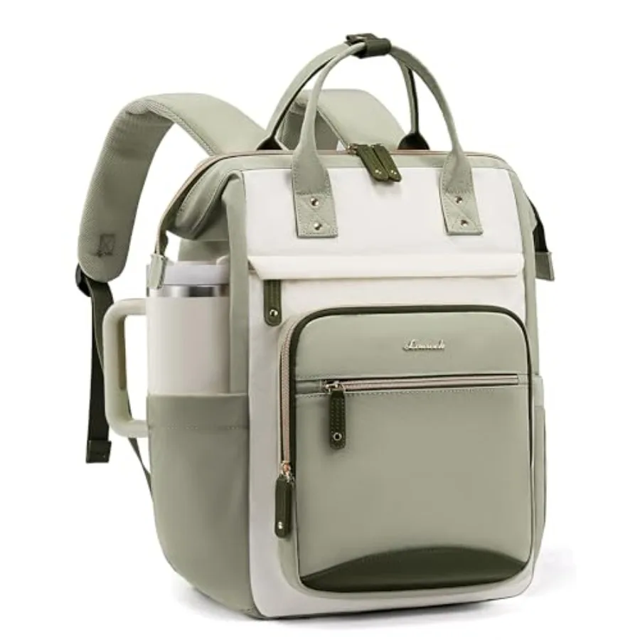 

LOVEVOOK Laptop Backpack for Women Work Bag with Large Capacity Cup Side Pocket 15.6 Inch Waterproof Computer Backpacks