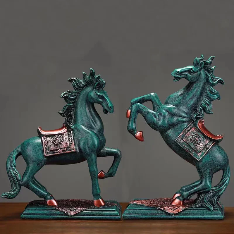 

European-Style Animal Horse Statue Retro Resin Art Sculpture High Quality Home Living Room Office Decorative Crafts