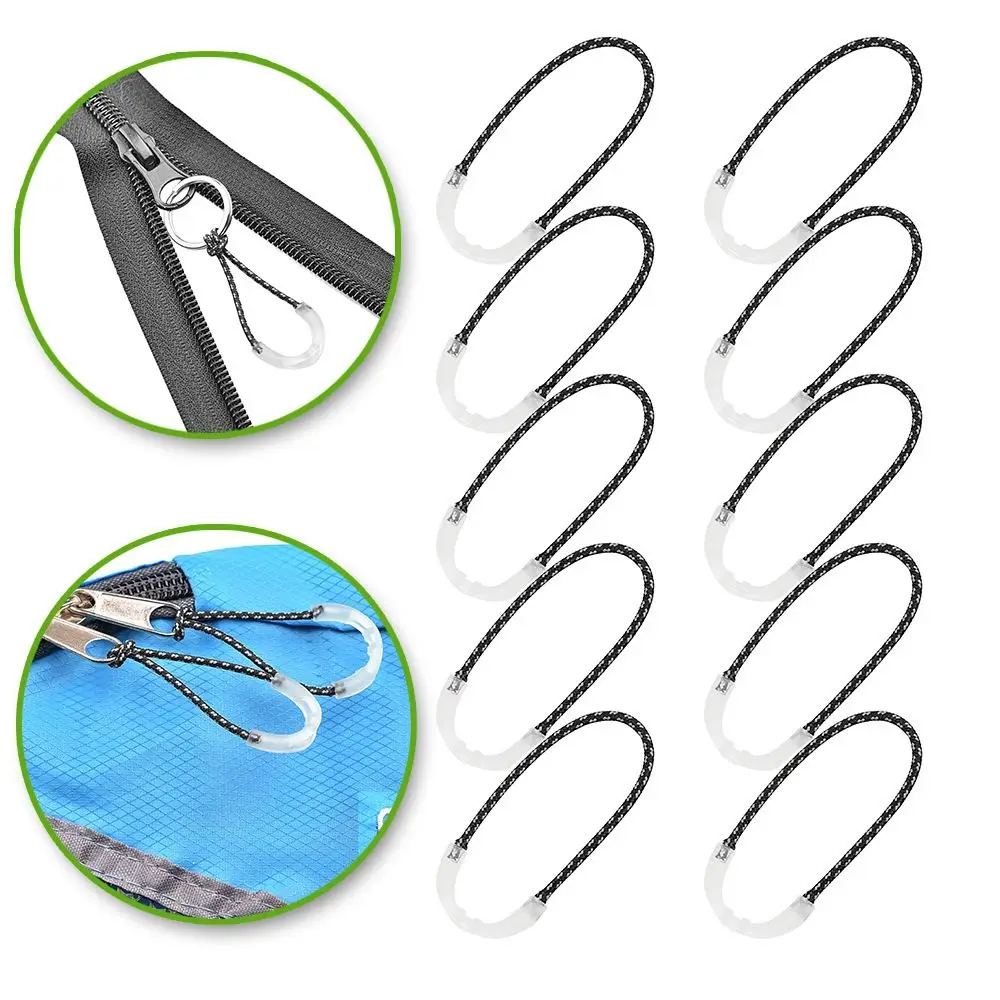 10pcs Coats Jackets Rucksacks Parts Ultra-Bright Glow Zipper Pull Tent Zippers Ends Lock Zips Ideal kit Markers