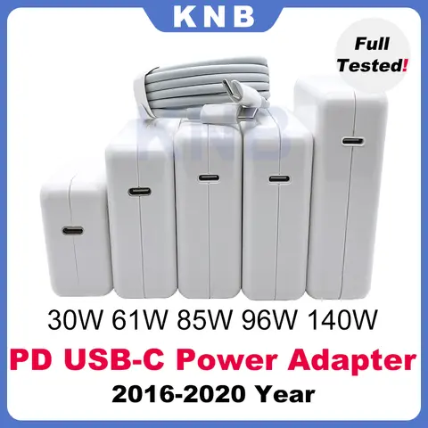30W 61W 87W 96W 140W PD USB-C Power Adapter Type-C Fast Charger For MacBook Pro Air A1706 A1707 A2141 A2337 A2338 2015-2019