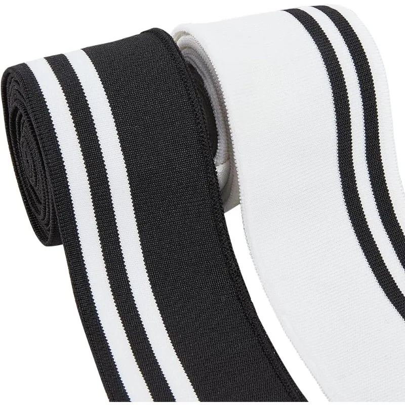 1 Bag 43.3x2 inch Rib Cuff Stretch Stripes Knitted Fabric with Strip Pattern for Waistband Neckband Leg Arms Sportswear