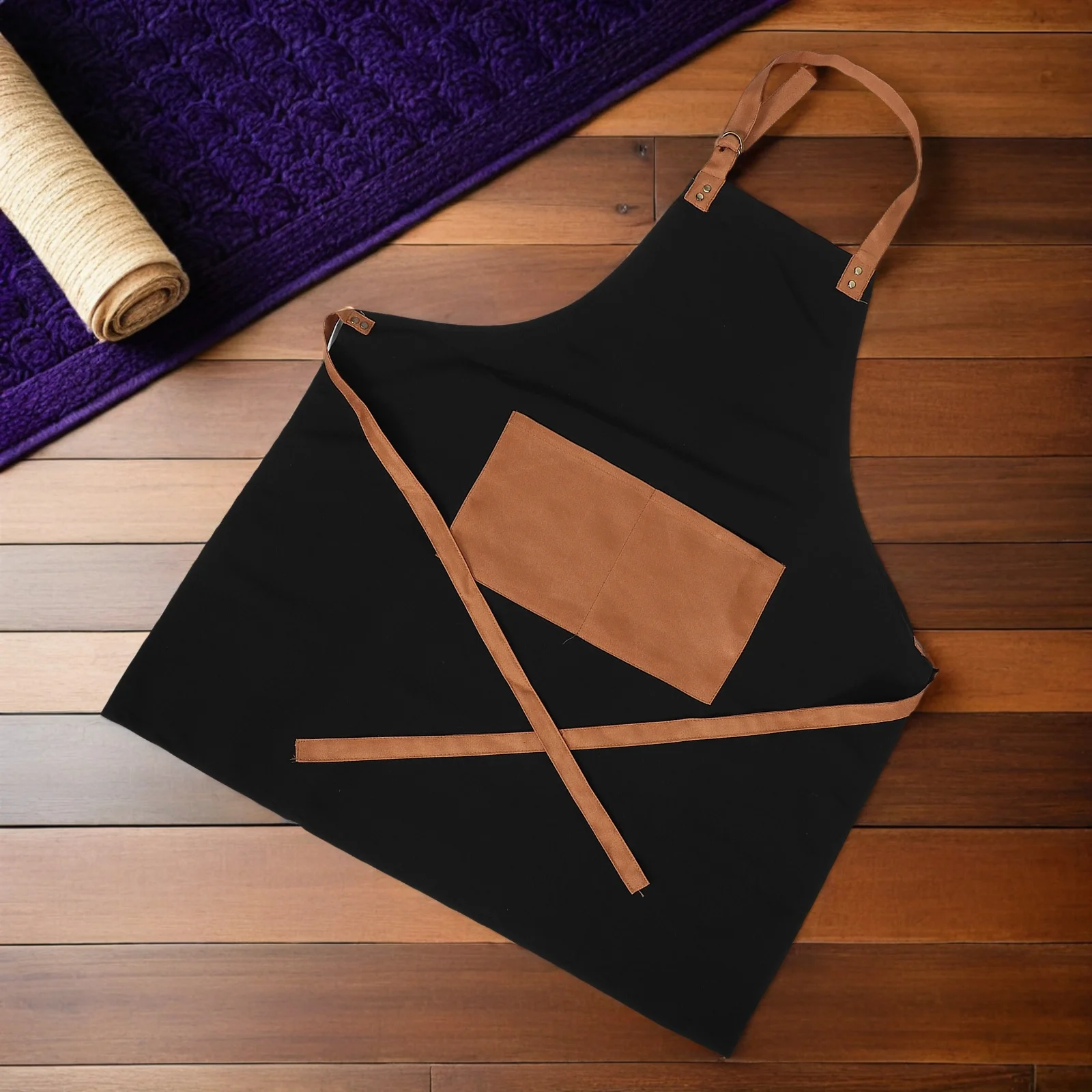 

Водонепроницаемый холщовый фартук-нагрудник с черным шейным ремешком, профессиональный кухонный фартук для приготовления пищи, кухни, сада, шеф-повара, барбекю, фартук для мытья посуды и чистки