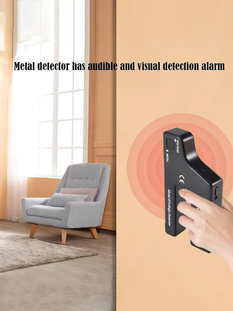 9V Wall Scanner Metal Detector Pointer AC Wire Metal Detection Industrial Metal Detector Alert Pipe Power High Sensitivity