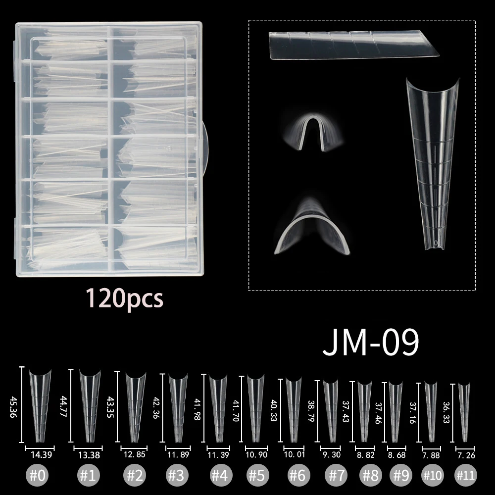 Neue 150 Stück Dual-Formen-Nagelform mit Kanten im Inneren, Acryl-Kunstnägel, Tipps, schnelles Aufbau, Gel-Formverlängerung, obere obere Formen