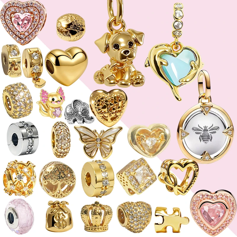 New Original Charm Beads,Textured Elephant Mini Charm&Openwork Family Roots Charm Bead Fit Pendant Bracelet Women Jewelry Gif