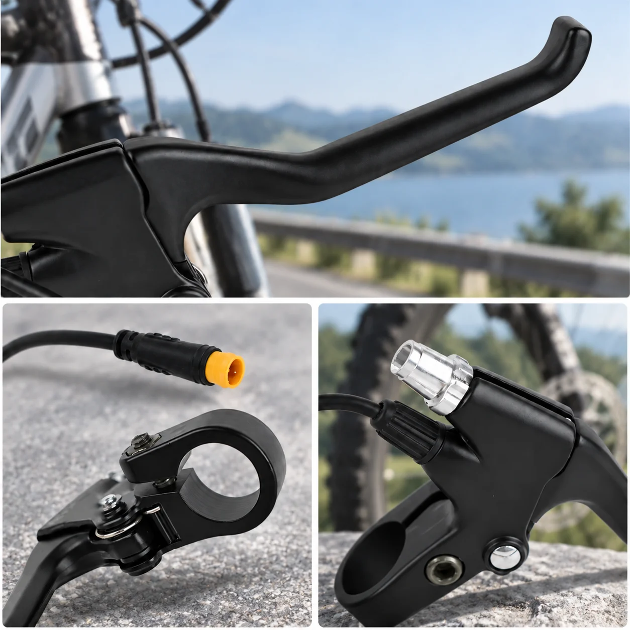 Brake Lever With Power Cutoff Sensor Waterproof OEM E-Bike Brake Handle Direct Replacement For Bafang BBS01B BBS02B BBSHD Mid Drive Motor Safety Power Cut Off Switch Electric Bicycle Brake Parts Ebike Conversion Kit Accessories