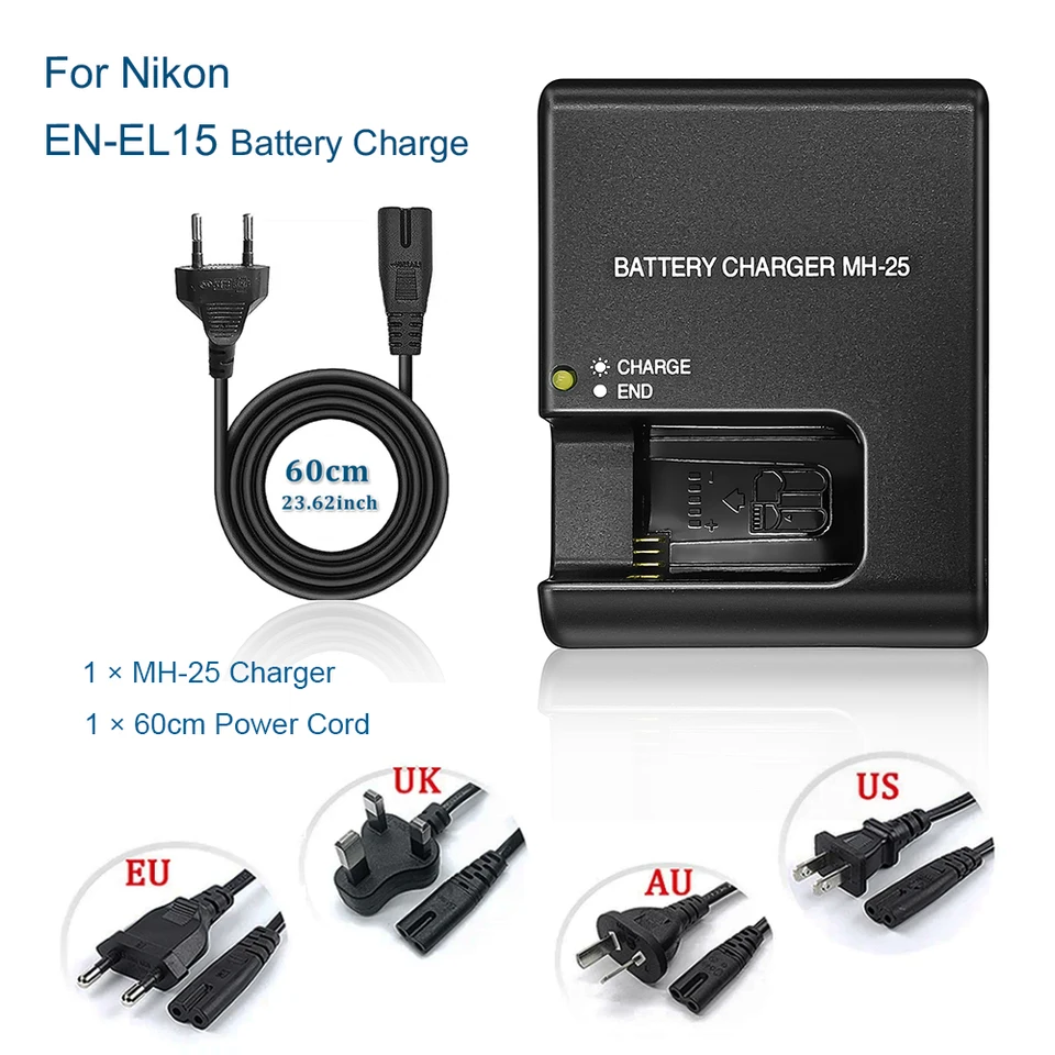 MH-25 MH-25A Charger for Nikon EN-EL15 EN-EL15B ENEL15C ENEL15