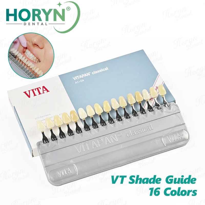 Horyn Dental Shade Guide 16 Colors 3D Tooth Color Matching Chart for Teeth Whitening Dental Restoration Cosmetic Dentistry