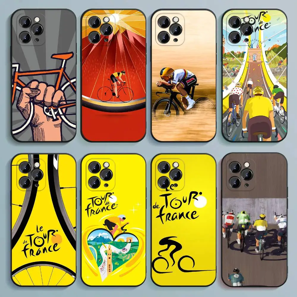 

T-Tour De France B-Bicycle Phone Case Silicone Black Soft For iPhone 17,16,15,14,13,12,11,Pro,Max,Plus,E,SE4,Air,Mini