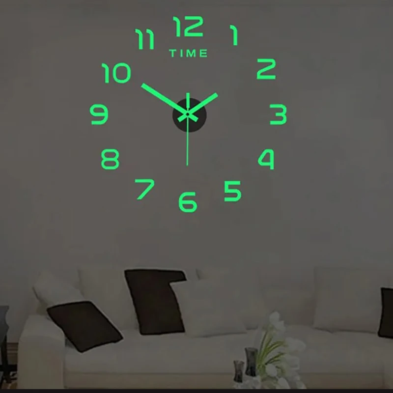 ​Luminous Wall Clock Digital Clock Wall Stickers Wall Clock For Living Room Home Decor Removable Modern Design Easy To Install