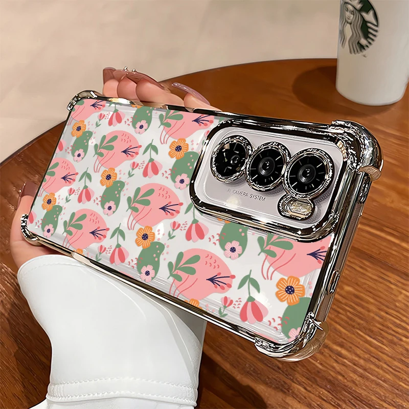 TPU Transparent Phone Case For Vivo V70 FE V23 V25 V40 Pro V60 V50 V29 Lite V29E Floral Painting Shockproof Clear Bumper Cover view 6